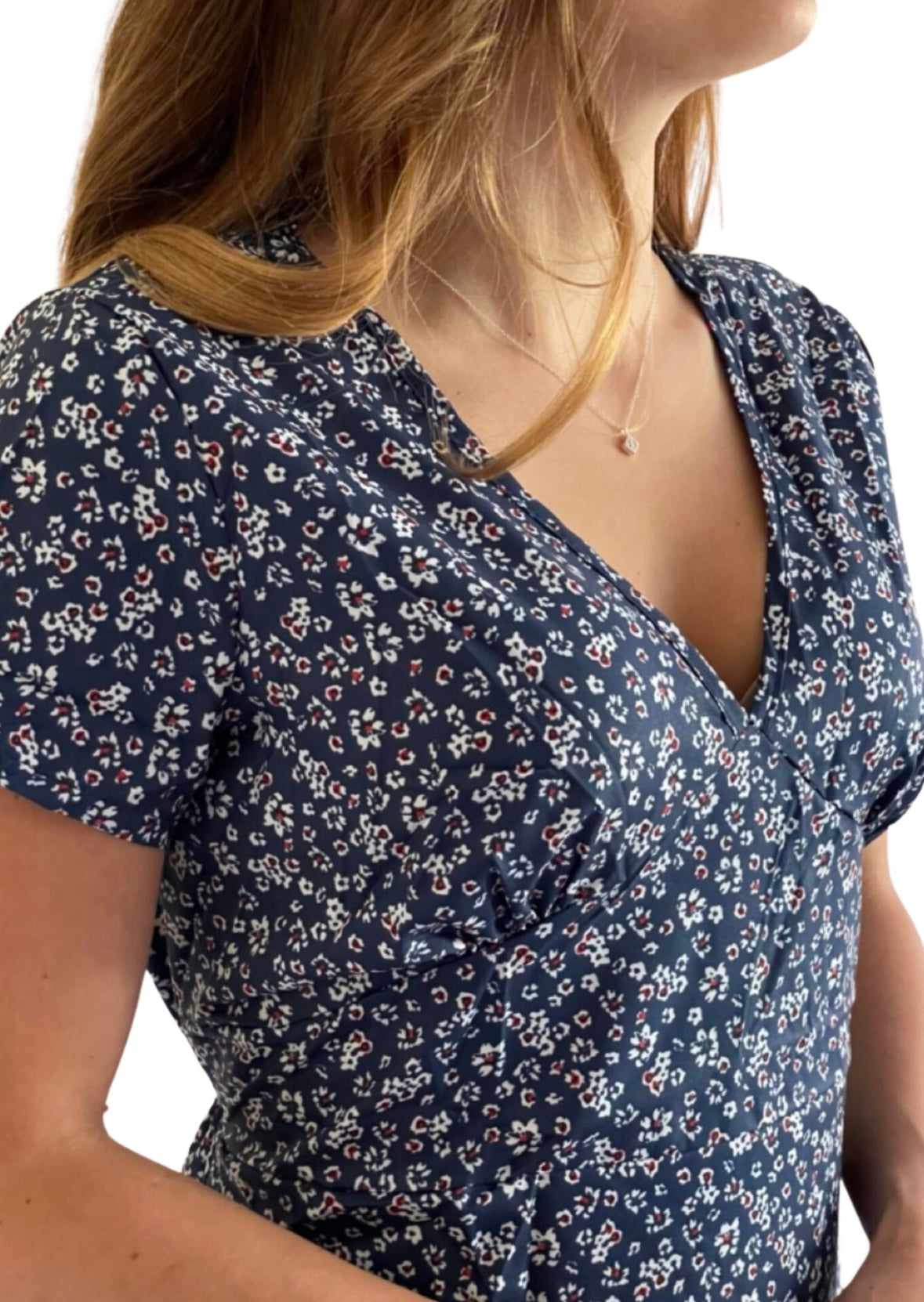 Beach Lightweight Dress, Red, Blue or Black Floral Short Sleeve Deep V-Neck Dress, Cover-Up Dress