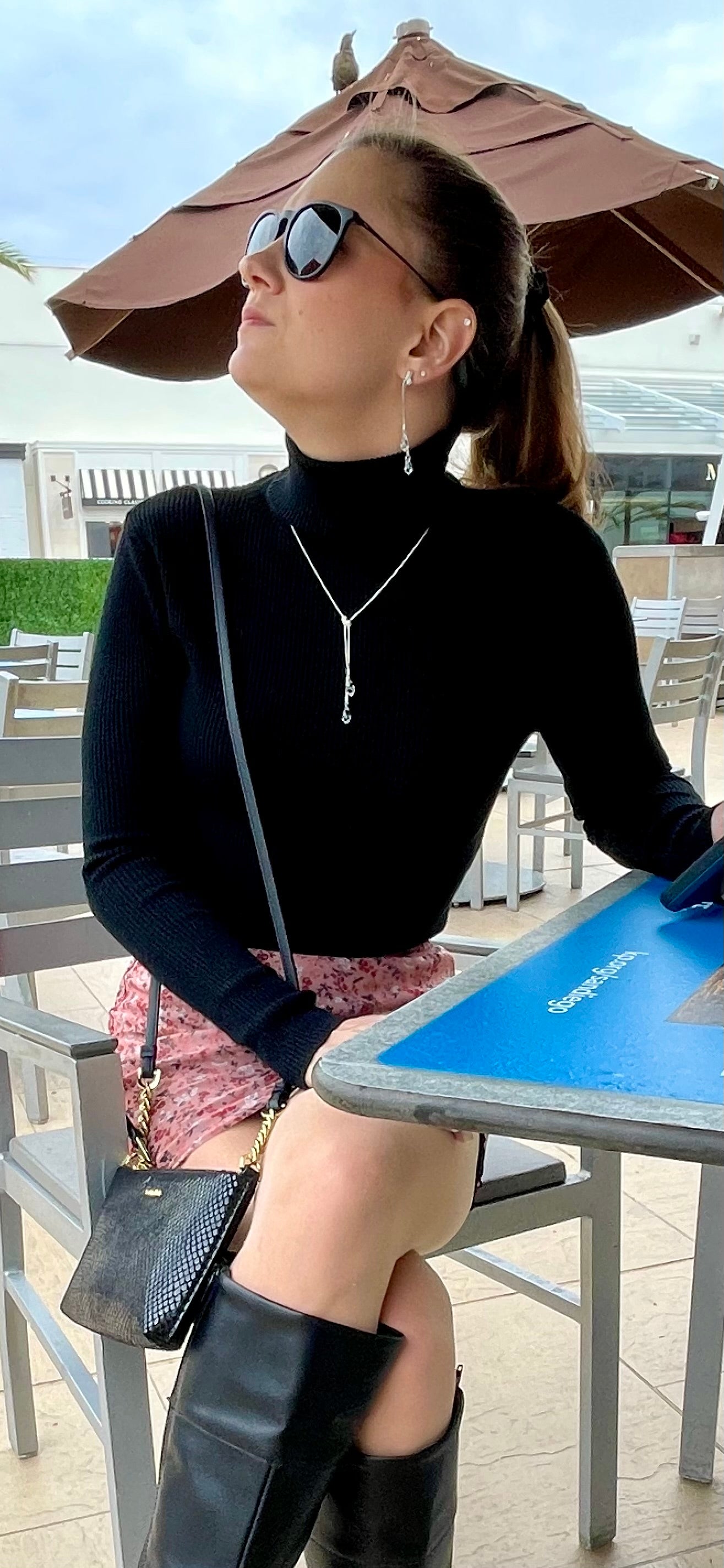 Black Knitted and Fitted Turtleneck Sweater