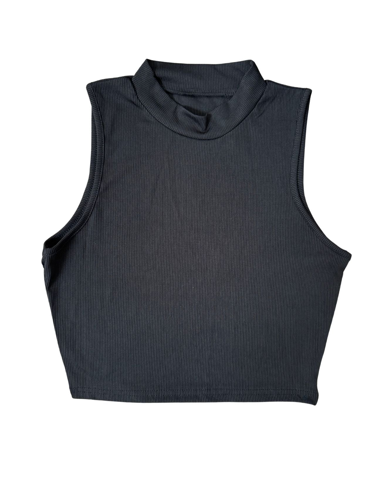 Solid Color Tank Top , Versatile Sleeveless Mock Neck Simple Top For Spring & Summer, Women's Clothing