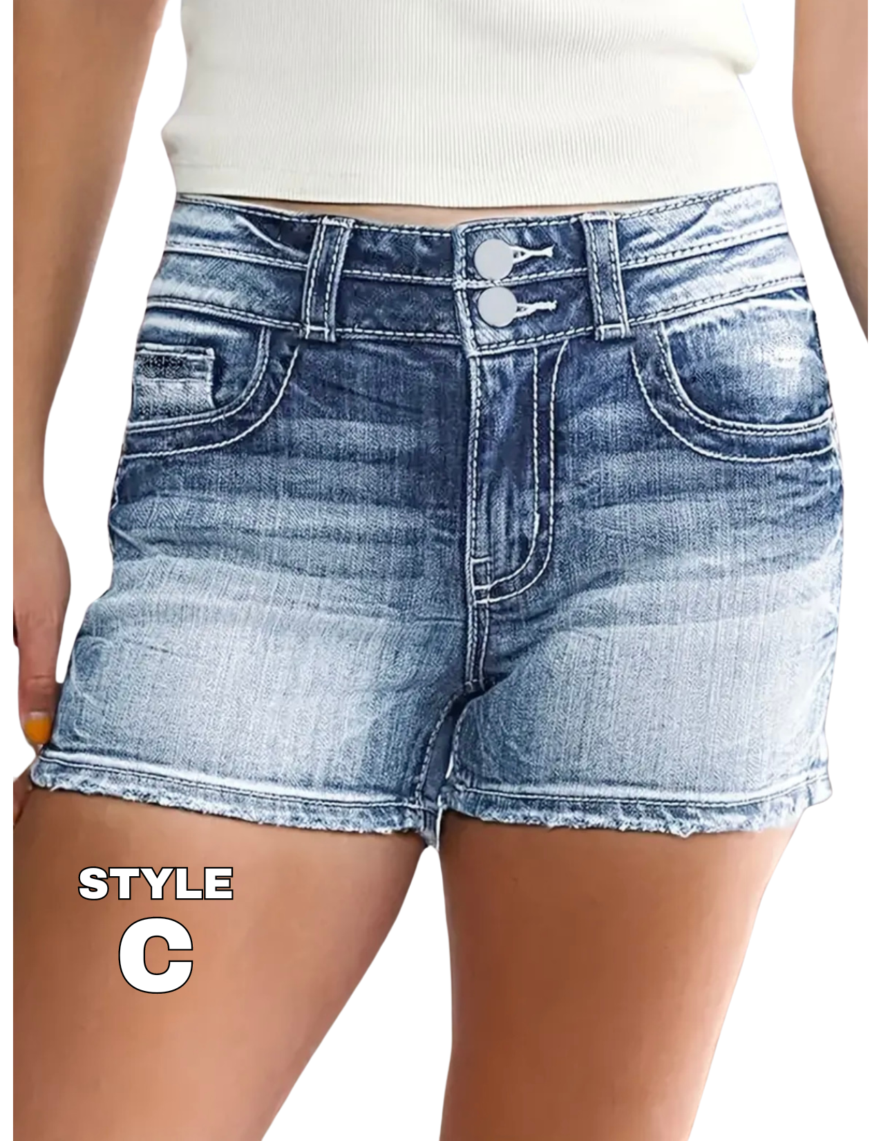 Embroidery Detail Raw Hem Retro Style Denim Shorts with US Flag Stars & Stripes, Ripped Slash Pocket Casual Denim Shorts, Jean Shorts