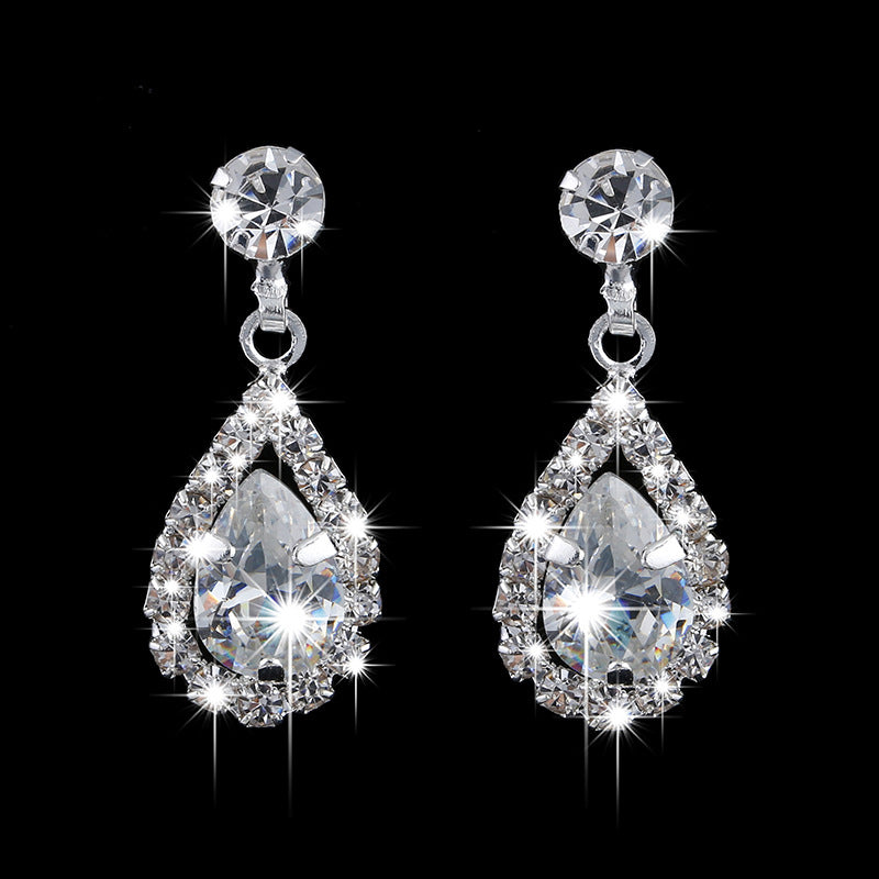 Crystal Teardrop Necklace and Earring Jewelry Set