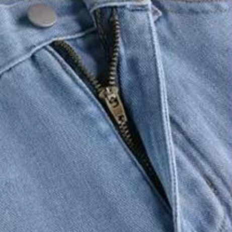 High Waisted Distressed Boyfriend Fit Blue Jeans