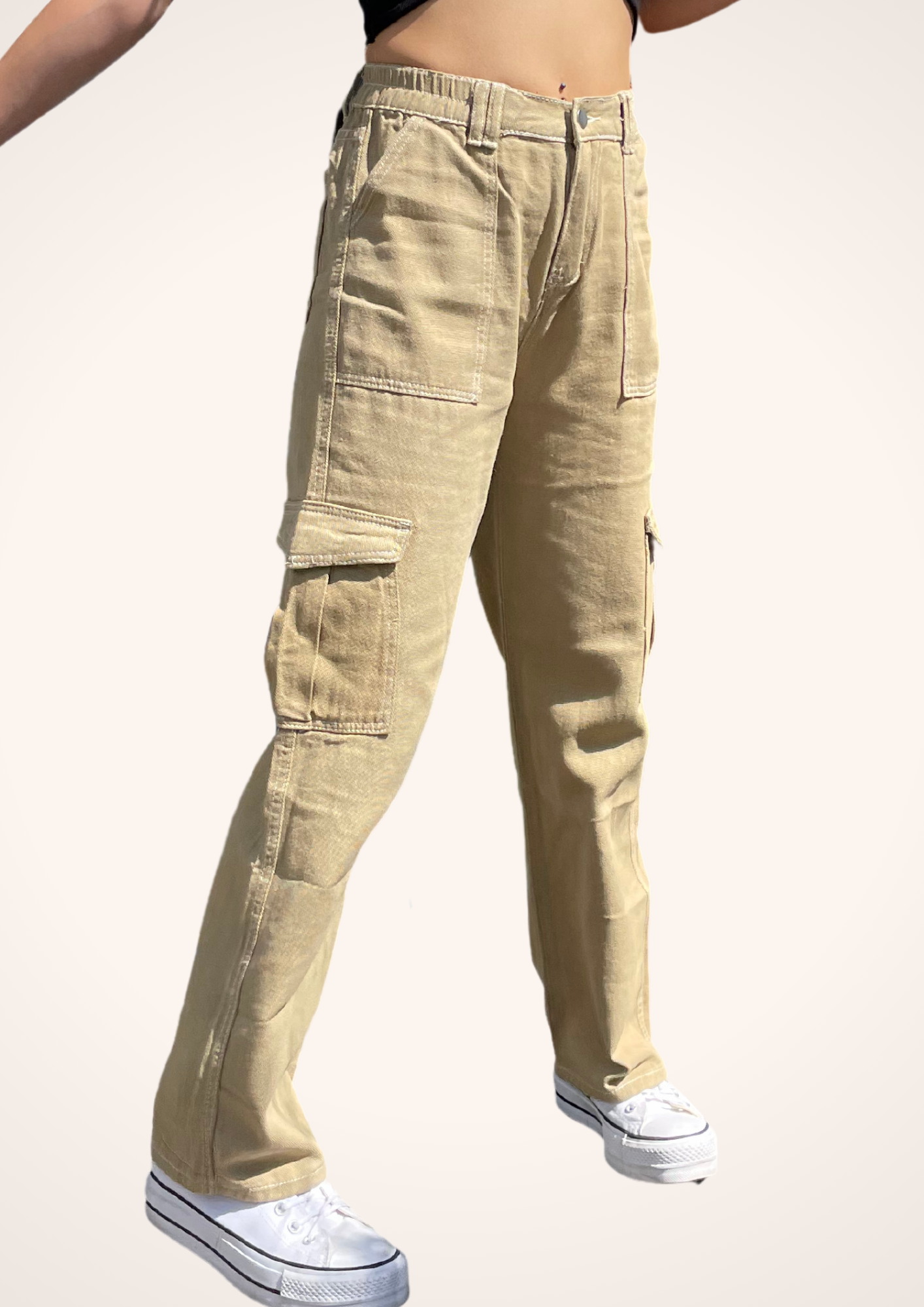Y2K Vibes High Rise Khaki Cargo Pants