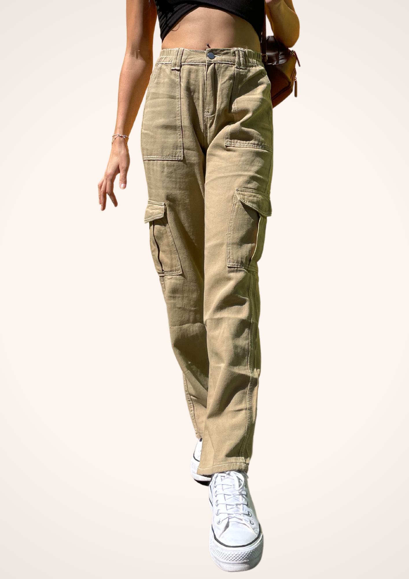 Y2K Vibes High Rise Khaki Cargo Pants