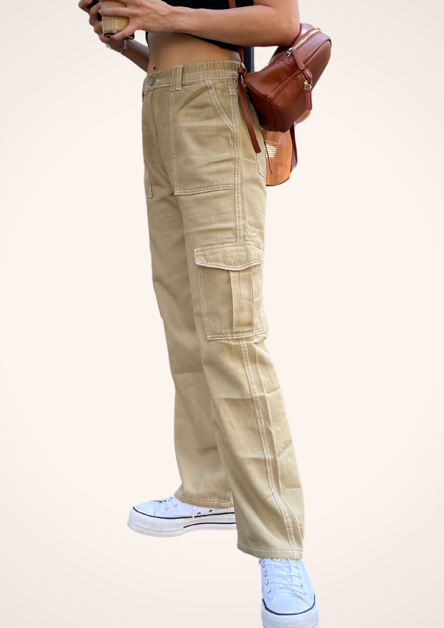 Y2K Vibes High Rise Khaki Cargo Pants