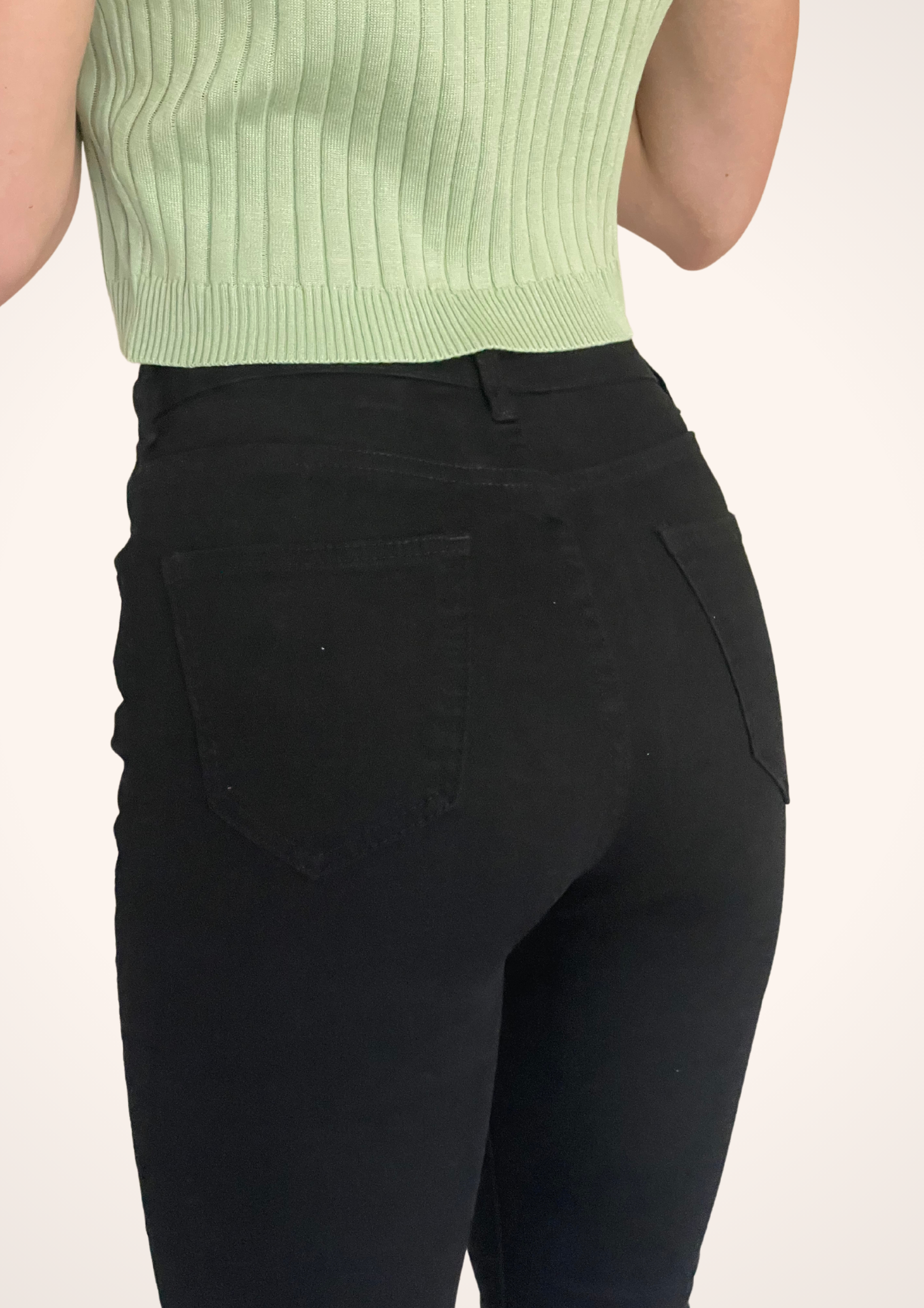 Vintage High Waisted Flare Black Jeans