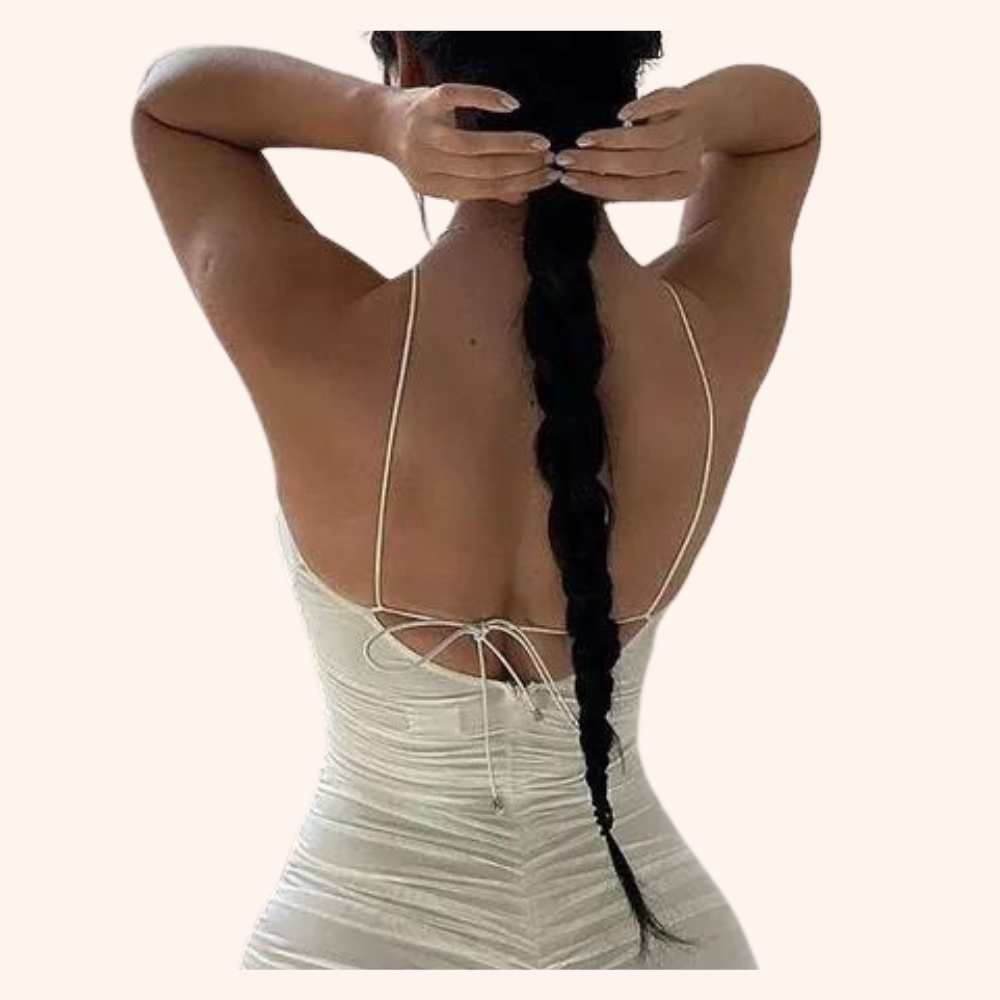 Blue Ruched Bodycon Dress