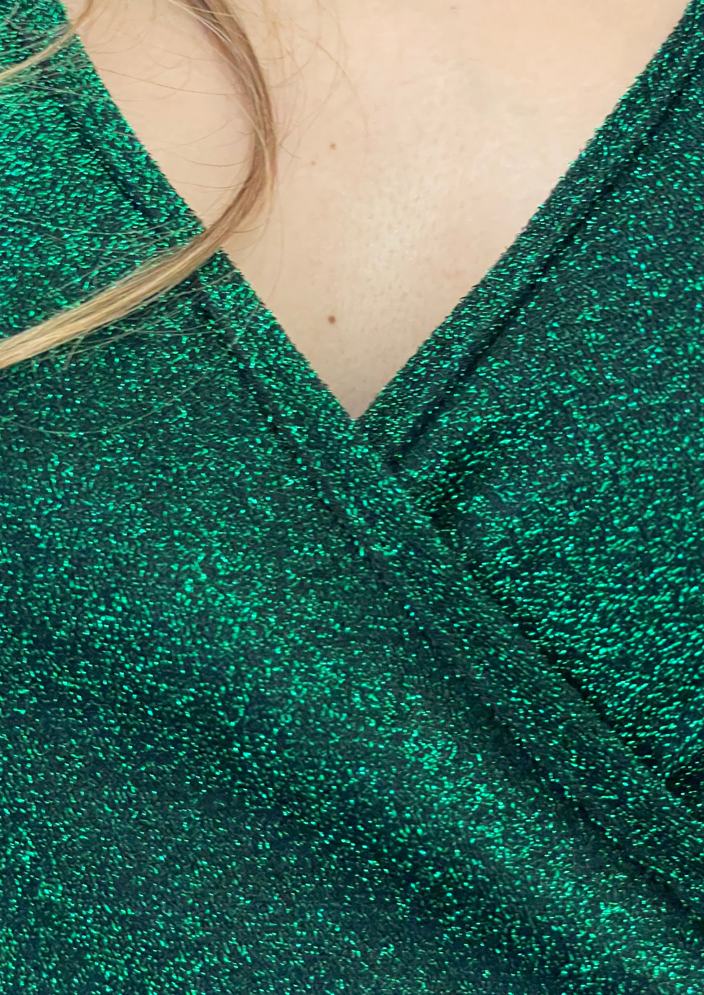 Glitz and Glam Long Sleeve Bodycon Dress in Green