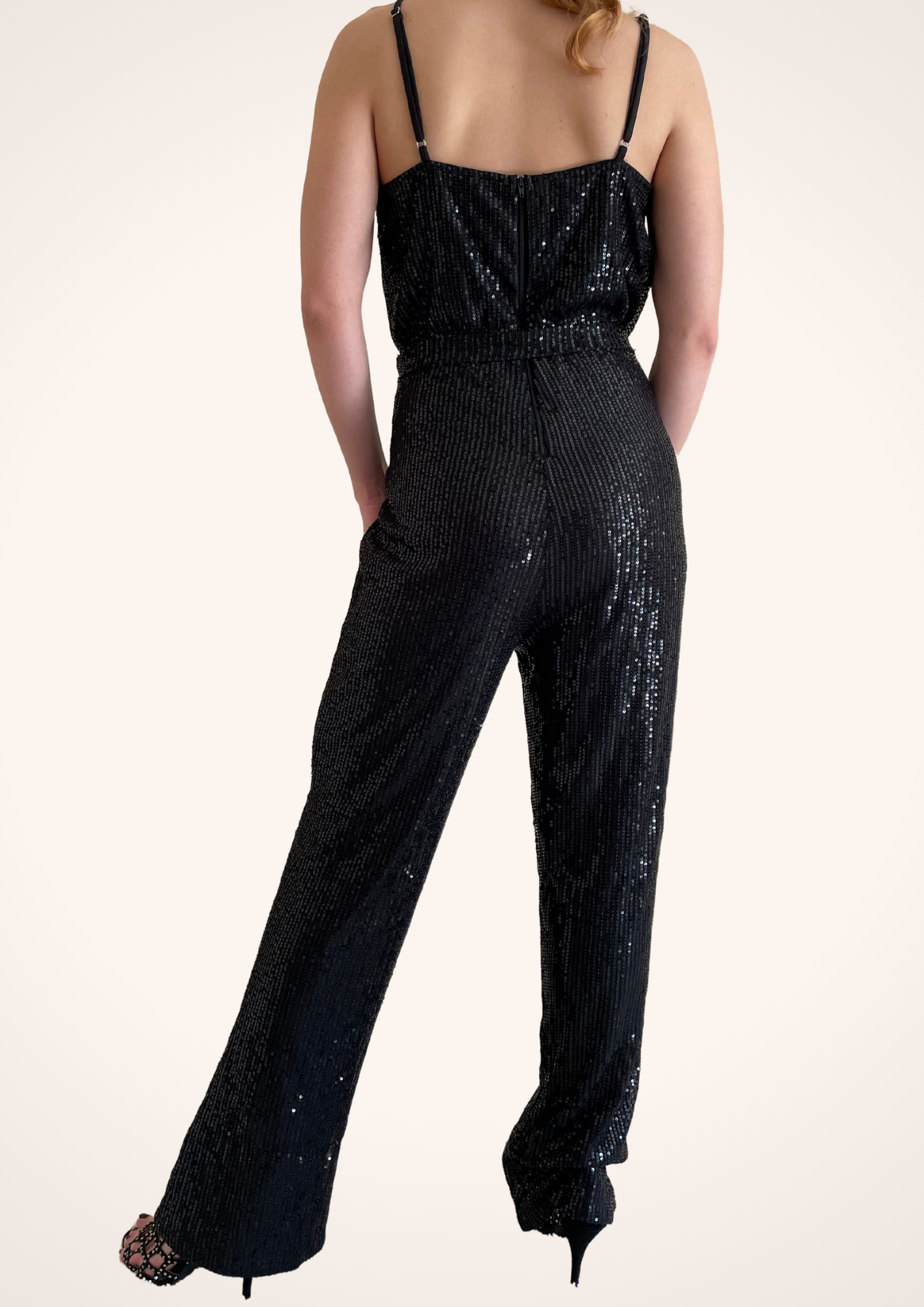 Glitter and Glam Sleeveless Sparkling Black Jumpsuit