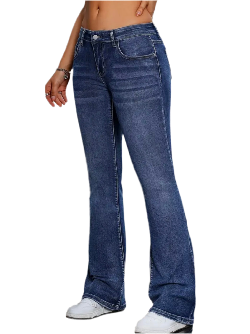 Low-Rise Slim Bootcut Flared Jeans - Soft Stretchy Denim, Comfortable Trendy Fall & Winter Fashion, Casual Street Style, 90s Womenswear