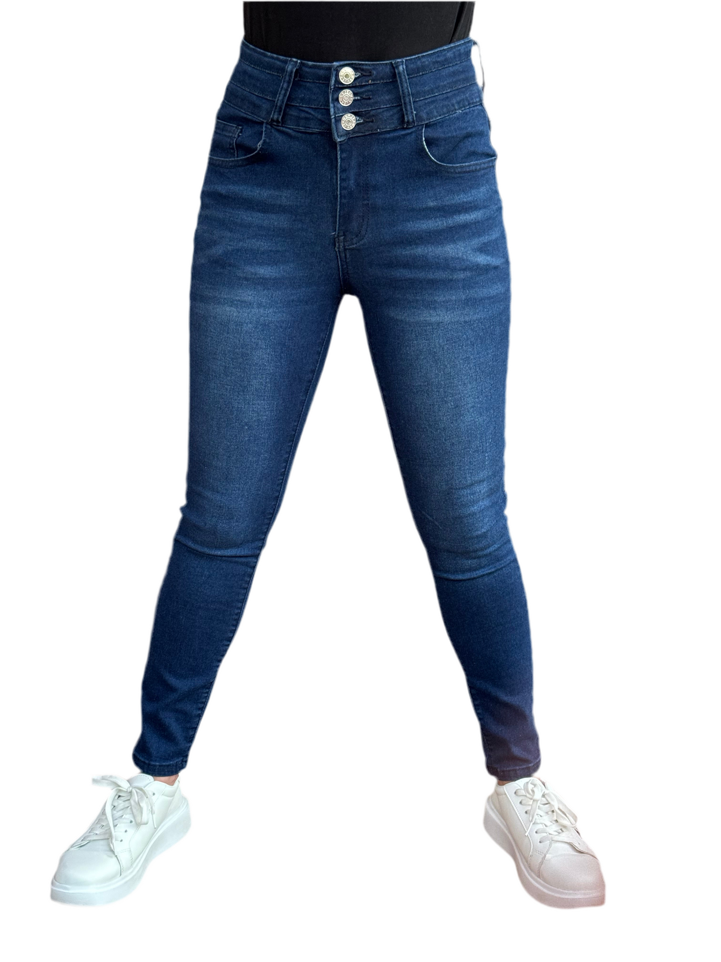 Women's Skinny Premium Denim Jeans with Multi-Button Fly - High Stretch, Comfortable, Pre Fall 90s Womenswear