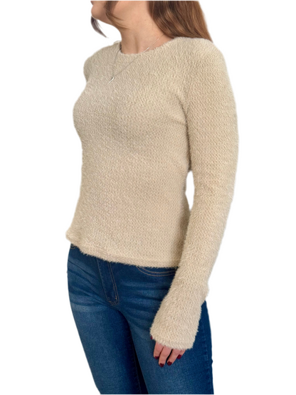 Chic Crew Neck Slim Fit Pullover Sweater - Long Sleeve Casual Top for Fall & Winter