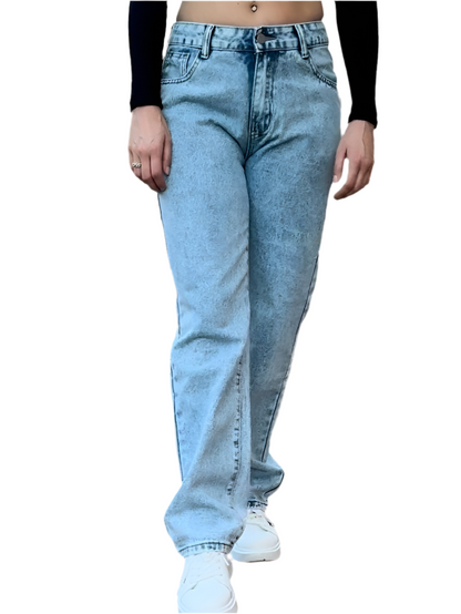 Loose Fit Baggy Denim Jeans, Mid Rise Washed Blue Y2K Streetwear Denim Pants, Women's and Girl’s, Pre Fall 90s, Vintage Denim Jeans & Clothing