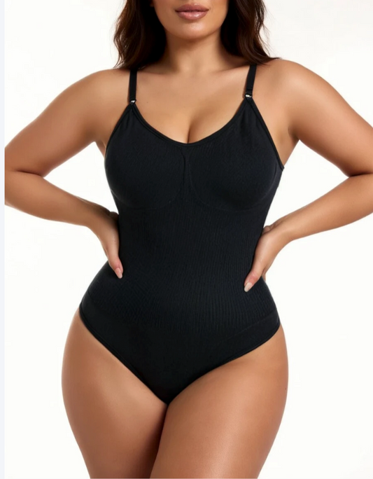 Shapewear Cami Bodysuit, Seamless Solid Shaping, Tummy Control Butt Lifting Slip Body Shaper, Women's Shapewear