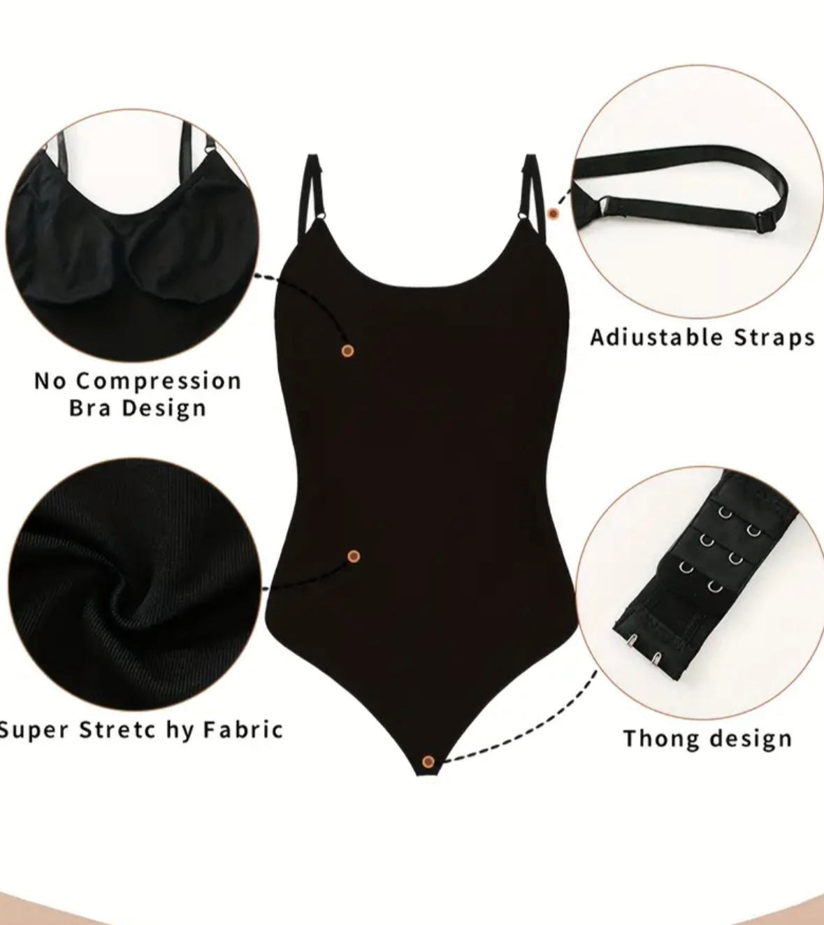 Shapewear Cami or Romper Bodysuit, Seamless Solid Shaping, Tummy Control Butt Lifting Slip Body Shaper, Women's Shapewear