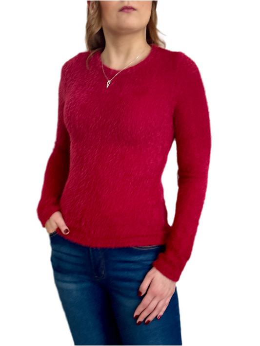 Chic Crew Neck Slim Fit Pullover Sweater - Long Sleeve Casual Top for Fall & Winter