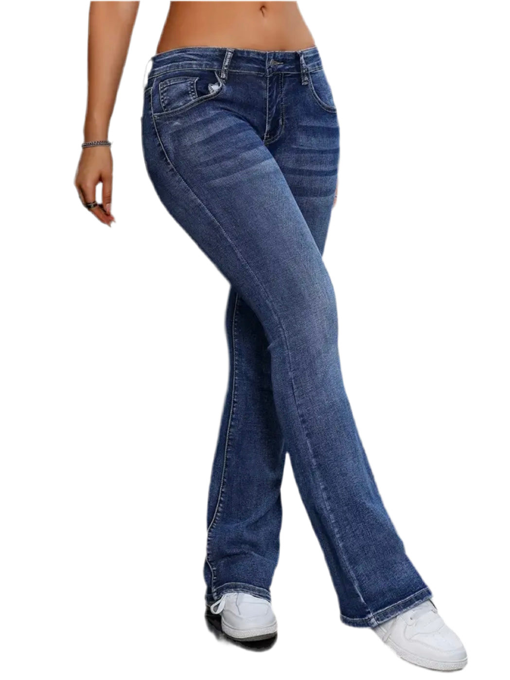 Low-Rise Slim Bootcut Flared Jeans - Soft Stretchy Denim, Comfortable Trendy Fall & Winter Fashion, Casual Street Style, 90s Womenswear