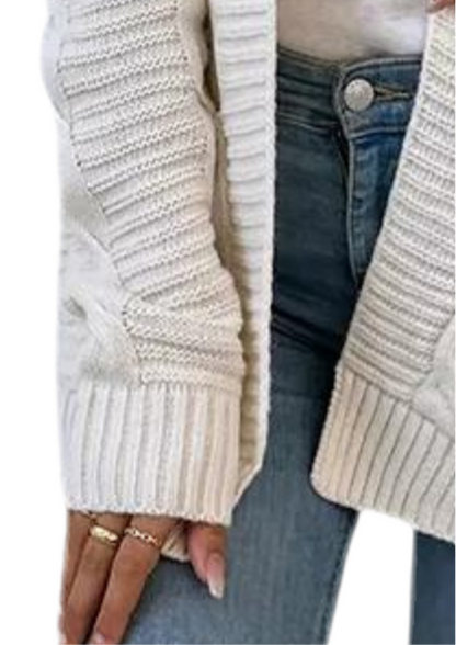 Women's Cream Knit Cardigan Sweater