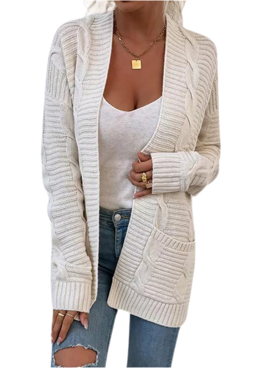 Women's Cream Knit Cardigan Sweater