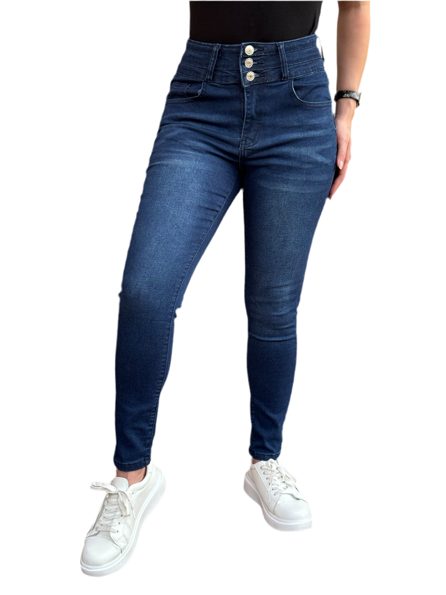 Women's Skinny Premium Denim Jeans with Multi-Button Fly - High Stretch, Comfortable, Pre Fall 90s Womenswear