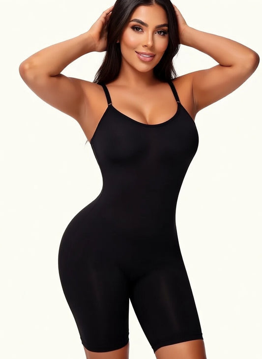 Shapewear Romper Bodysuit, Seamless Solid Shaping, Tummy Control Butt Lifting Slip Body Shaper, Women's Shapewear