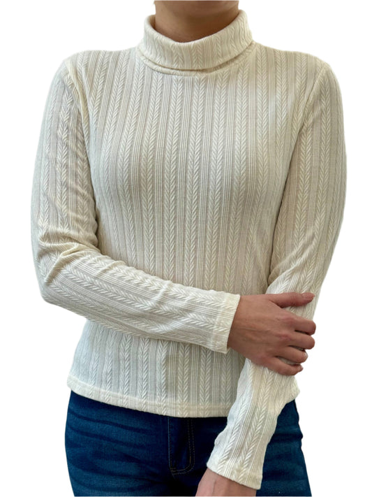 Solid Color Turtle Neck Top, Elegant Long Sleeve For Spring & Fall, Women's Clothing