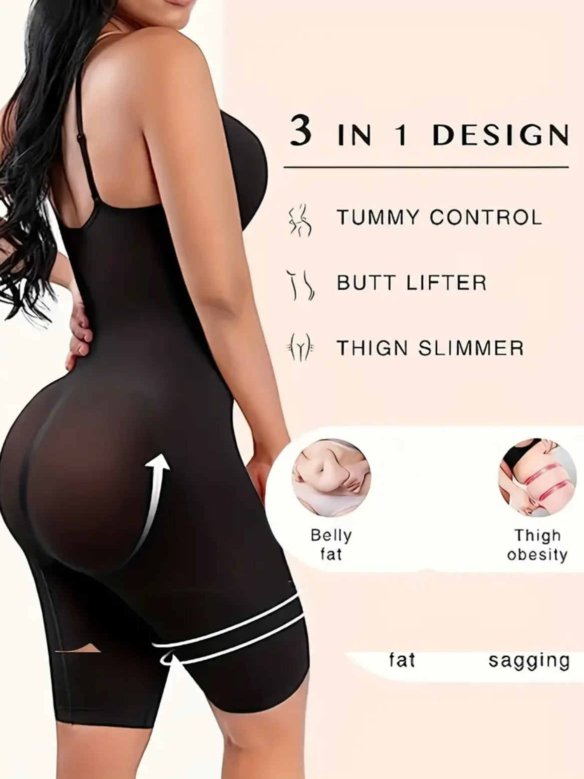 Shapewear Bodysuit, Seamless Solid Shaping Romper, Tummy Control Butt Lifting Slip Body Shaper, Women's Underwear &  Shapewear