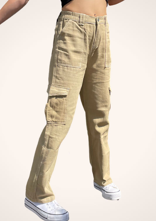 Y2K Vibes High Rise Khaki Cargo Pants