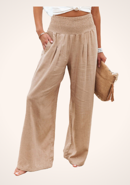 Breezy Beige High Waisted Wide Leg Pants