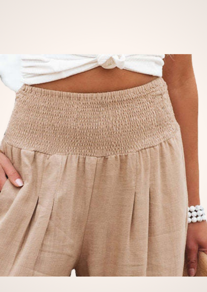 Breezy Beige High Waisted Wide Leg Pants