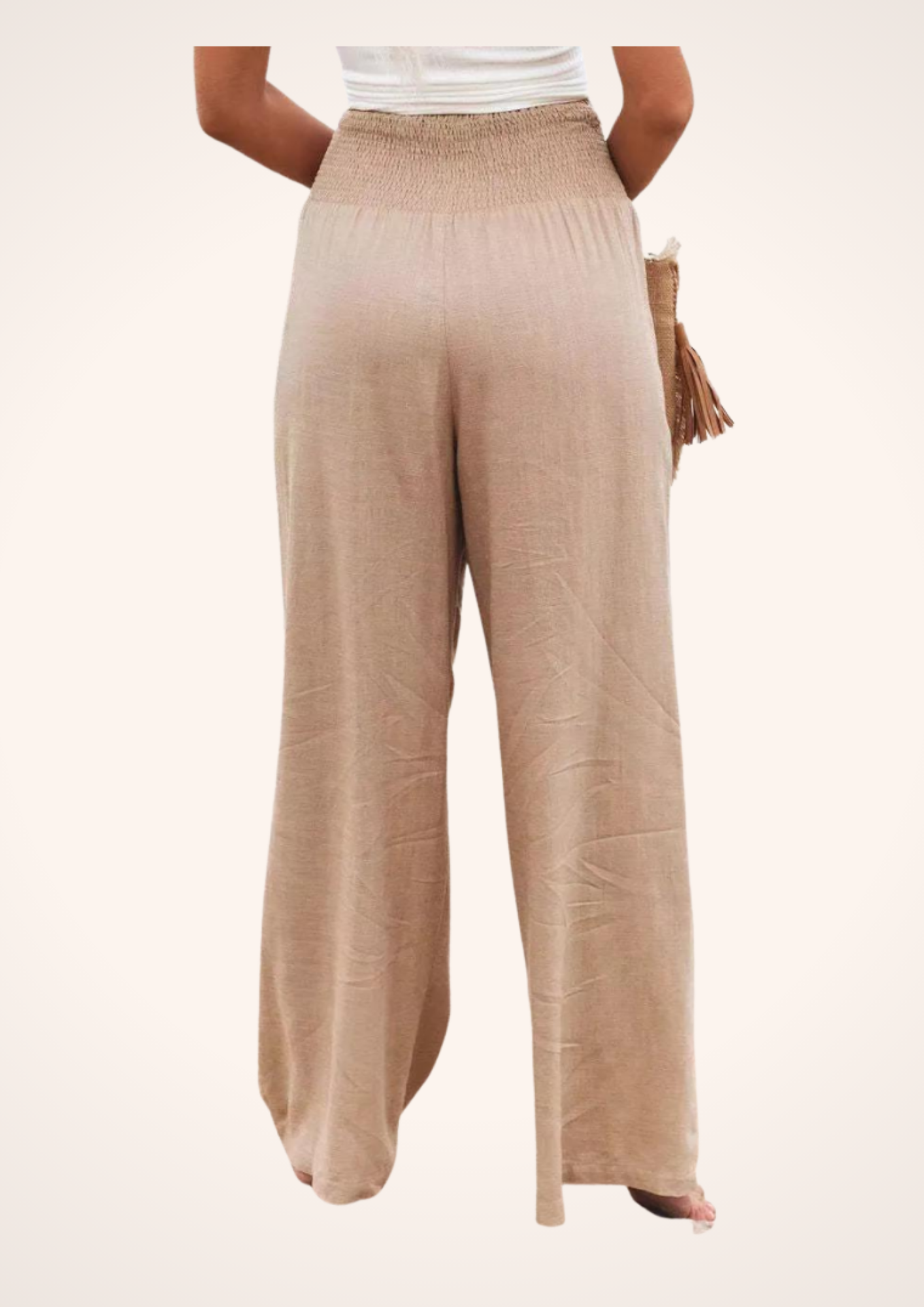 Breezy Beige High Waisted Wide Leg Pants