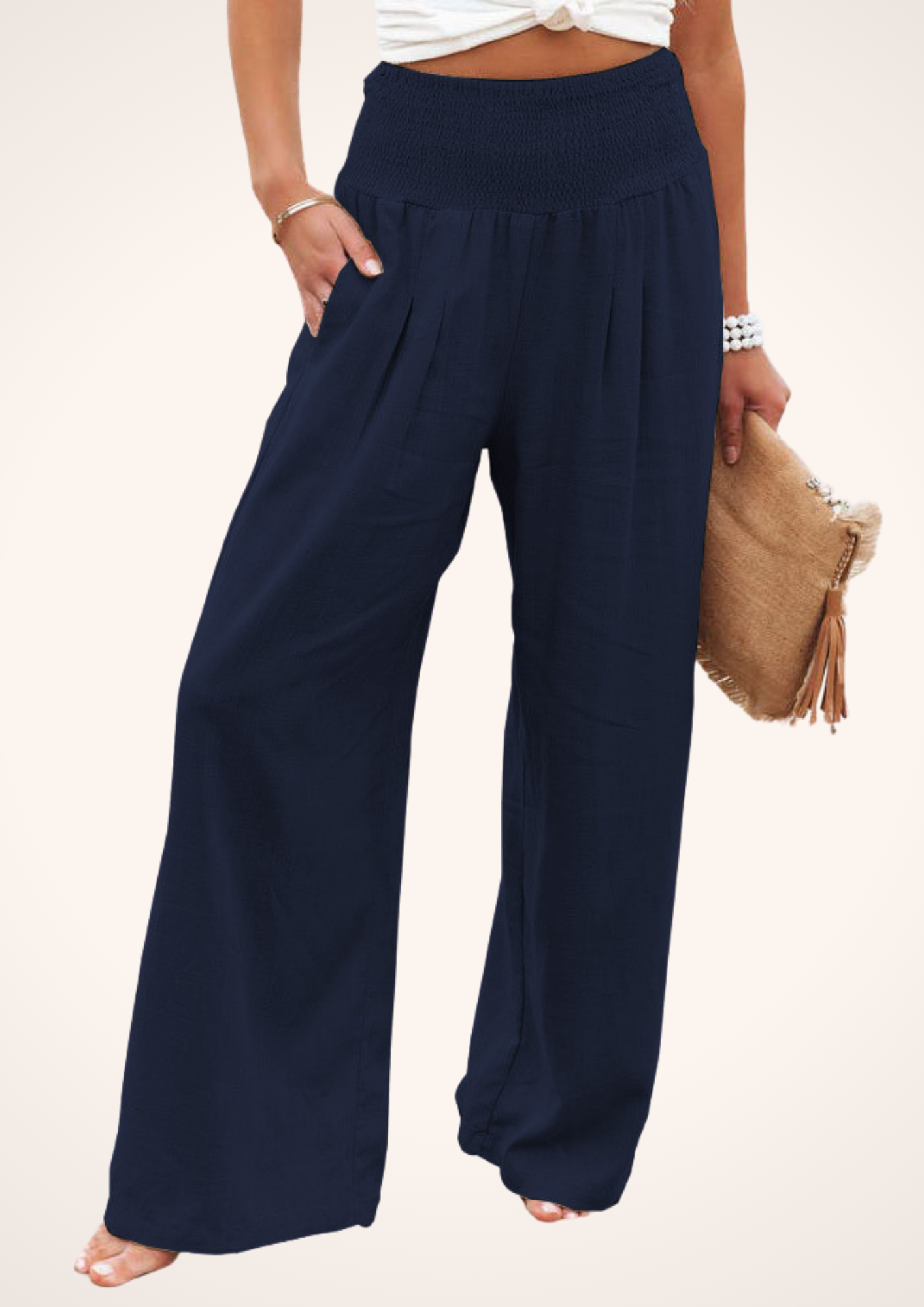 Breezy Blue High Waisted Wide Leg Pants