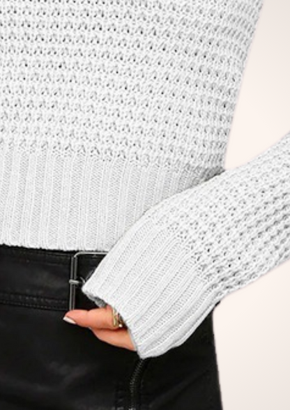 Knitted White Sweater Light Top